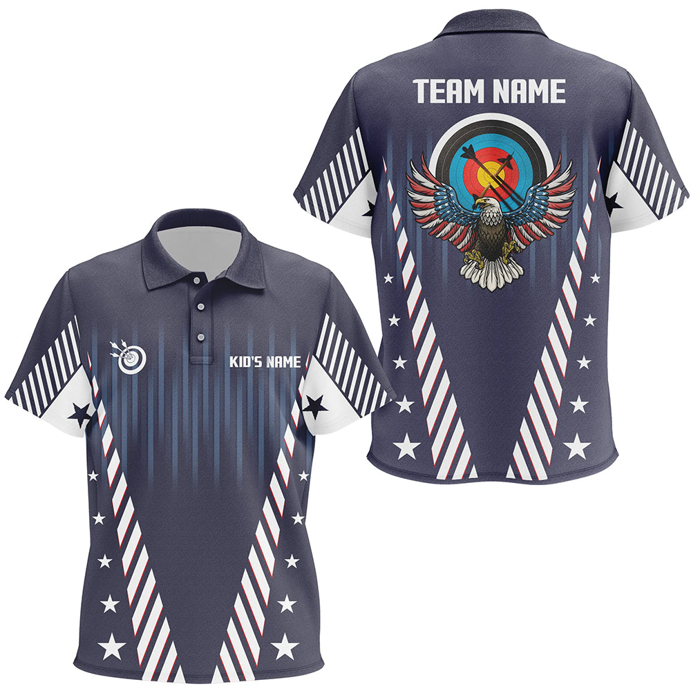 Personalized Eagle American Archery Target Polo Shirts For Kid Custom US Archery Jerseys Shirts TDM0570