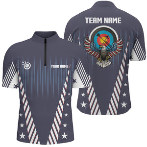 Personalized Eagle American Archery Target Quarter-Zip Shirt For Men, US Archery Jerseys  TDM0570