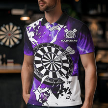 Load image into Gallery viewer, Lightning Grunge Dartboard Custom 3D Printed Darts Shirts For Men, Darts Team Jerseys |Purple TDM3724