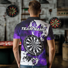 Load image into Gallery viewer, Lightning Grunge Dartboard Custom 3D Printed Darts Shirts For Men, Darts Team Jerseys |Purple TDM3724