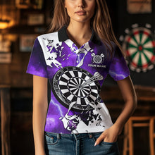 Load image into Gallery viewer, Lightning Grunge Dartboard Custom 3D Printed Darts Shirts For Women, Darts Team Jerseys |Purple TDM3724