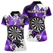 Load image into Gallery viewer, Lightning Grunge Dartboard Custom 3D Printed Darts Shirts For Women, Darts Team Jerseys |Purple TDM3724