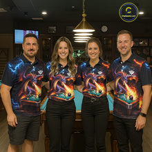 Load image into Gallery viewer, Personalized Dragon Billiard Fire 8 Ball Pool Shirt For Women, Billiard Team Jersey Polo &amp; 1/4 Zip TDM6333