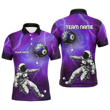 Load image into Gallery viewer, Custom Purple Galaxy Astronaut 8 Ball Pool Men Billiard Shirts, Funny 3D Printed Billiard Shirts TDM2017