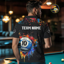Load image into Gallery viewer, Funny 10 Ball Pool Colorful Paint Splash Custom Billiard Shirt For Men, Billiard Team Jerseys TDM4346