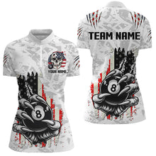 Load image into Gallery viewer, Funny Claw Tearing US Flag 8 Ball Pool Custom Billiard Shirts For Women, Patriotic Billiard Jerseys TDM2229