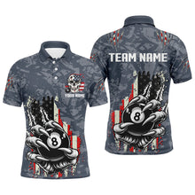 Load image into Gallery viewer, Funny Claw Tearing US Flag 8 Ball Pool Custom Billiard Shirts For Men, Patriotic Billiard Jerseys TDM2230