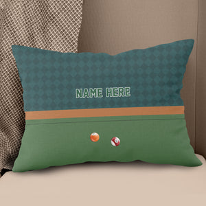 Personalized Billiard Pool Game Pillow, Billiard Room Decorative Pillow TDM0909