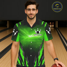 Load image into Gallery viewer, Green Thunder Lightning Cobra Snake Hawaiian Bowling Shirts For Women Custom Bowling Team TDM6084