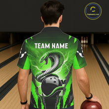 Load image into Gallery viewer, Green Thunder Lightning Cobra Snake Hawaiian Bowling Shirts For Women Custom Bowling Team TDM6084