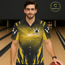 Load image into Gallery viewer, Yellow Thunder Lightning Cobra Snake Hawaiian Bowling Shirts For Women Custom Bowling Team TDM6085