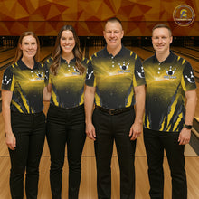 Load image into Gallery viewer, Yellow Thunder Lightning Cobra Snake Bowling Shirts For Men Custom Bowling Jersey Polo &amp; 1/4 Zip TDM6085