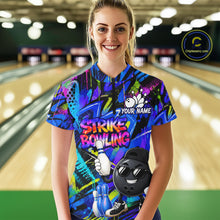 Load image into Gallery viewer, Funny Colorful Graffiti Pattern Bowling Shirts For Women Custom Bowling Team Jersey Polo &amp; 1/4 Zip TDM6528