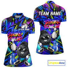 Load image into Gallery viewer, Funny Colorful Graffiti Pattern Bowling Shirts For Women Custom Bowling Team Jersey Polo &amp; 1/4 Zip TDM6528