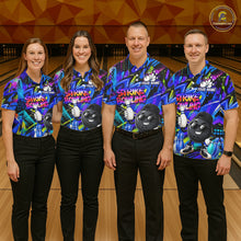 Load image into Gallery viewer, Funny Colorful Graffiti Pattern Bowling Shirts For Women Custom Bowling Team Jersey Polo &amp; 1/4 Zip TDM6528