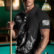 Load image into Gallery viewer, White Black Flaming American Flag Men Billiard Shirt Custom Patriotic Pool Player Billiard Jersey TDM4195