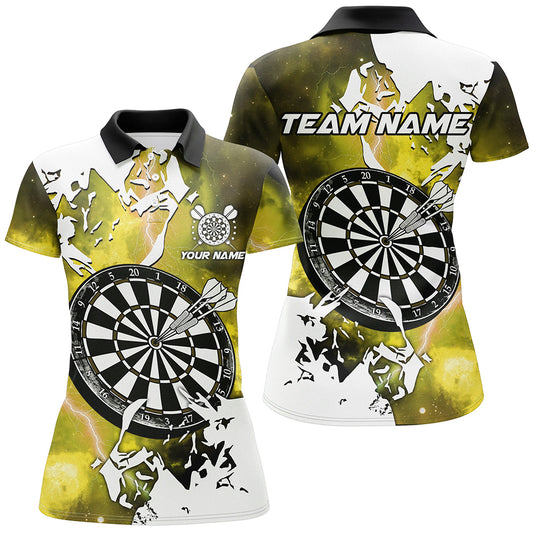 Lightning Grunge Dartboard Custom 3D Printed Darts Shirts For Women, Darts Team Jerseys |Yellow TDM2259