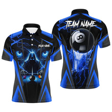 Load image into Gallery viewer, Blue Grim Reaper Billiard Shirts For Men Custom Funny 8 Ball Rushing Out Billiard League Jerseys TDM2766