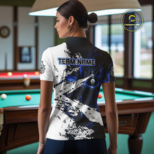 Load image into Gallery viewer, Personalized Lightning Skull Billiard Shirts For Women Custom Billiard Jerseys Grunge Style |Blue TDM5220