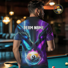 Load image into Gallery viewer, Purple And Blue Custom Dragon 9 Ball Pool Billiard Shirt For Men, Billiard Jersey Polo &amp; 1/4 Zip TDM5233