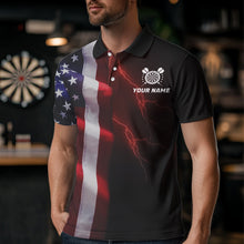 Load image into Gallery viewer, Personalized Lightning American Flag Dartboard Smoke Dart Shirts For Men Team Patriotic Dart Jersey TDM3745