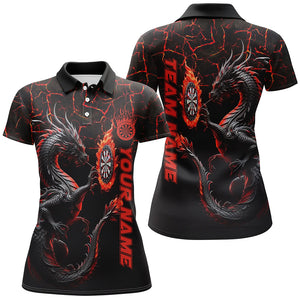 Personalized Red Big Dragon 3D Printed Darts Shirts For Women Custom Team League Darts Jerseys TDM1841