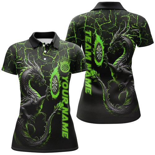 Personalized Green Big Dragon 3D Printed Darts Shirts For Women Custom Team League Darts Jerseys TDM1842