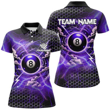 Load image into Gallery viewer, Funny Storm Thunder 8 Ball Pool Custom Billiard Shirts For Women 8 Ball Shirt Billiard Jersey |Purple TDM2526