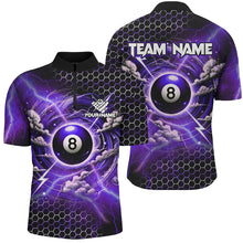 Load image into Gallery viewer, Funny Storm Thunder 8 Ball Pool Custom Billiard Shirts For Men 8 Ball Shirt Billiard Jersey |Purple TDM2526