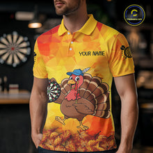 Load image into Gallery viewer, Funny Turkey Autumn Darts Shirt For Men Custom Thanksgiving Shirt For Dart Lover, Darts Jersey TDM4804