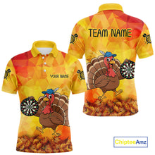 Load image into Gallery viewer, Funny Turkey Autumn Darts Shirt For Men Custom Thanksgiving Shirt For Dart Lover, Darts Jersey TDM4804
