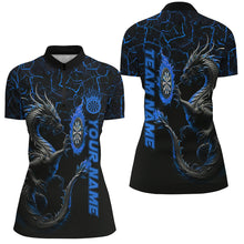 Load image into Gallery viewer, Personalized Blue Big Dragon 3D Printed Darts Shirts For Women Custom Team League Darts Jerseys TDM3006