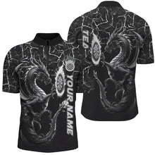 Load image into Gallery viewer, Personalized Black White Big Dragon 3D Printed Dart Shirts For Men Custom Team League Darts Jerseys TDM3007