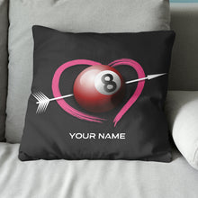 Load image into Gallery viewer, Personalized Ball 8 And Heart Billiard Pillow, Best Custom Cute Pillow TDM0750