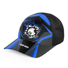 Load image into Gallery viewer, Personalized Funny 8 Ball Pool Blue Billiards Caps, Custom Billiards Hats Gifts For Pool Player TDM1262