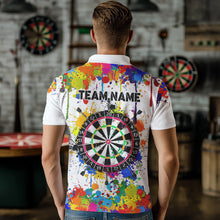 Load image into Gallery viewer, Funny Dartboard Colorful Paint Splash Custom Dart Shirts For Men, Best Team Dart Jerseys |White TDM3755