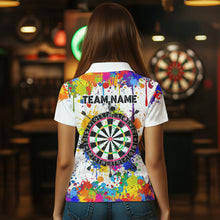 Load image into Gallery viewer, Funny Dartboard Colorful Paint Splash Custom Dart Shirts For Women, Best Team Dart Jerseys |White TDM3755