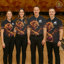 Load image into Gallery viewer, Personalized Fire Flame Lion Bowling Jersey For Women Custom Bowling Team Shirt Polo &amp; 1/4 Zip TDM6115