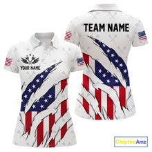 Load image into Gallery viewer, US Flag Patriotic Dart Shirt With Pocket Option For Women Custom Darts Jersey TDM4024