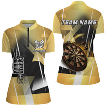 Load image into Gallery viewer, Personalized 3D All Over Print Darts Women Polo &amp; Quarter-Zip Shirts Custom Yellow Darts Team Jersey TDM2267