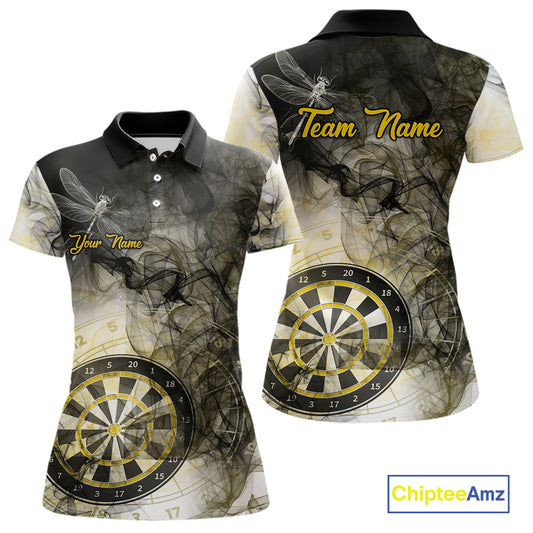 Yellow Black Smoke Dart Shirt With Pocket Option For Women Custom Dart Jerseys TDM5764