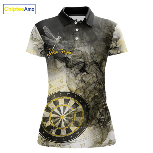 Yellow Black Smoke Dart Shirt With Pocket Option For Women Custom Dart Jerseys TDM5764