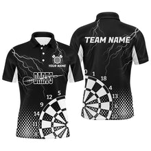 Load image into Gallery viewer, Personalized Black White Lightning Darts Shirts For Men Best Custom Cool Darts Team Jerseys TDM2281