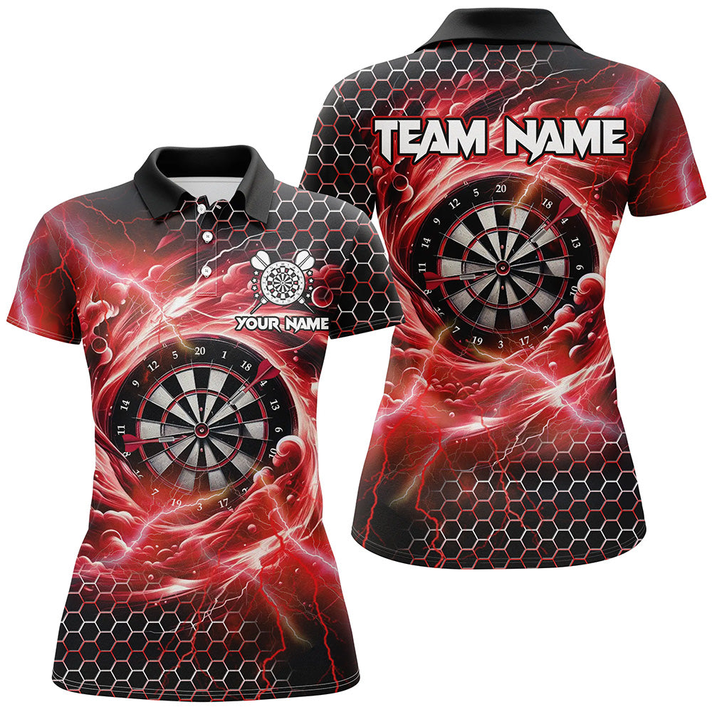Funny 3D Dartboard Storm Thunder Custom Darts Shirts For Women Team League Darts Jerseys | Red TDM2549