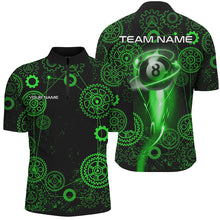 Load image into Gallery viewer, Personalized Green Billiard Shirts For Men Custom Gearwheel Pattern Billiard Jerseys Team Uniform TDM3025