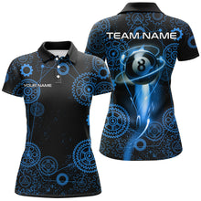 Load image into Gallery viewer, Personalized Blue Billiard Shirts For Women Custom Gearwheel Pattern Billiard Jerseys Team Uniform TDM3026