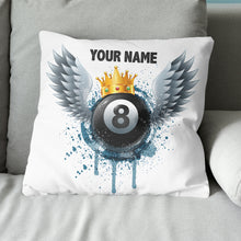 Load image into Gallery viewer, Personalized 8 Ball Billiards Wing Throw Pillow Best Customized Pillows TDM0770