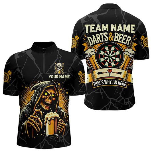 Darts And Beer That's Why I'm Here Custom Grim Reaper Men Darts Shirts, Drinking Dart Jerseys TDM3461