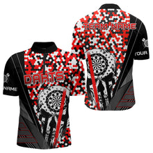 Load image into Gallery viewer, Personalized Red Camo Skull Dart Shirts For Men Custom Funny Skull Dart Jerseys Polo &amp; 1/4 Zip TDM3770