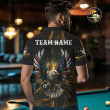 Load image into Gallery viewer, Personalized Crown American Flag Eagle 8 Ball Billiard Shirt For Men Custom Pool Team Jersey TDM5043